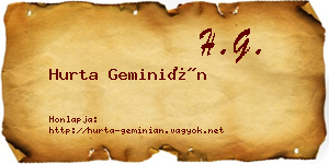 Hurta Geminián névjegykártya
